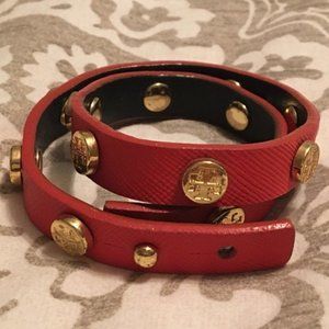 TORY BURCH ORANGE/GOLD WRAP BRACELET